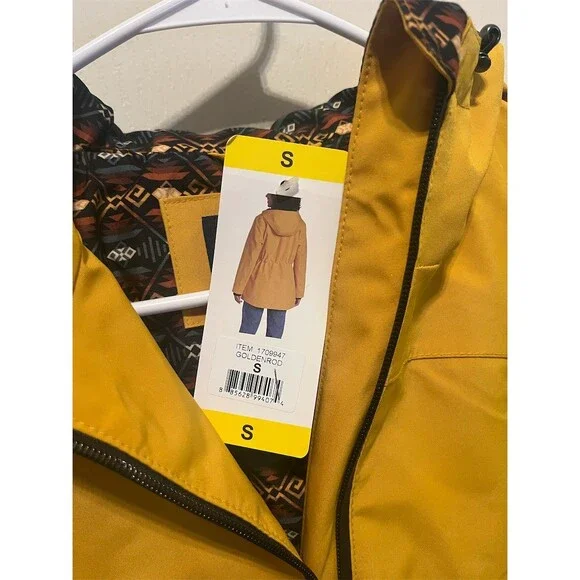 Pendleton Rain Jacket Womens S Goldenrod Yellow Hooded Waterproof Aztec - Picture 6 of 6